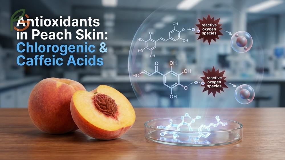 Antioxidants in peach skin like chlorogenic acid help neutralize free radicals and support cellular health.