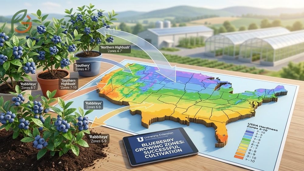 Where do blueberries grow zones detailing lowbush highbush and rabbiteye varieties for zones 3 through 10.