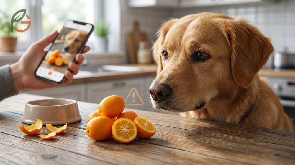 Can dogs eat kumquats analysis regarding high citric acid content and choking hazards in small 20 gram fruits.