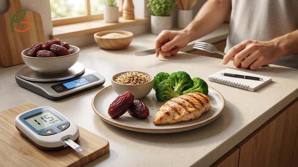 Diabetic date consumption guidelines recommend pairing dates with protein or healthy fats to flatten post meal glucose rises by 30 percent.