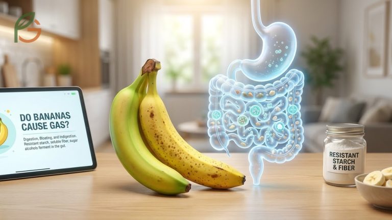Do bananas cause gas explained with details on resistant starch and soluble fiber affecting digestion.