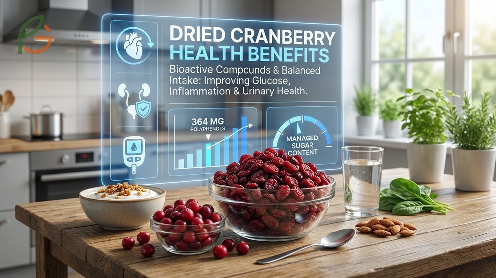 Health benefits of dried cranberries including antioxidant power and digestive support.