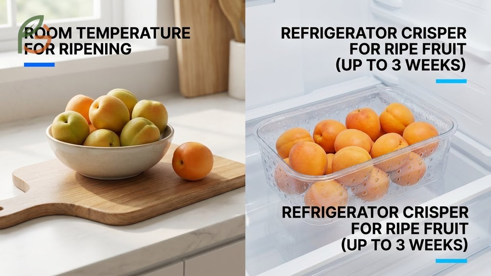 How to store apricots in the refrigerator crisper drawer to extend freshness for up to 3 weeks.