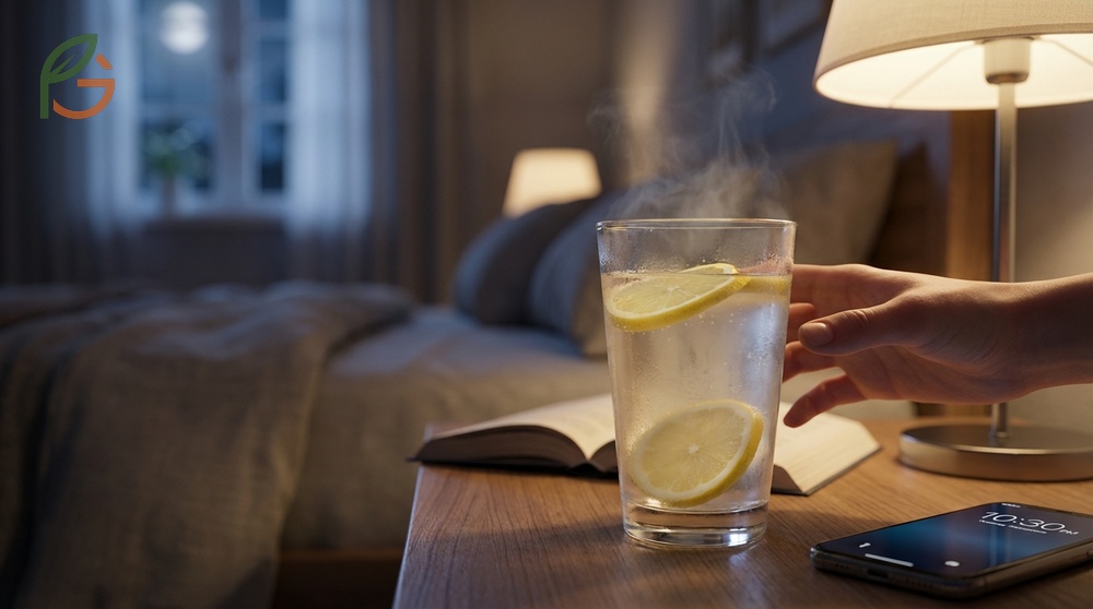 Lemon water before bed stimulates bile production and supports gut health during the overnight repair cycle.