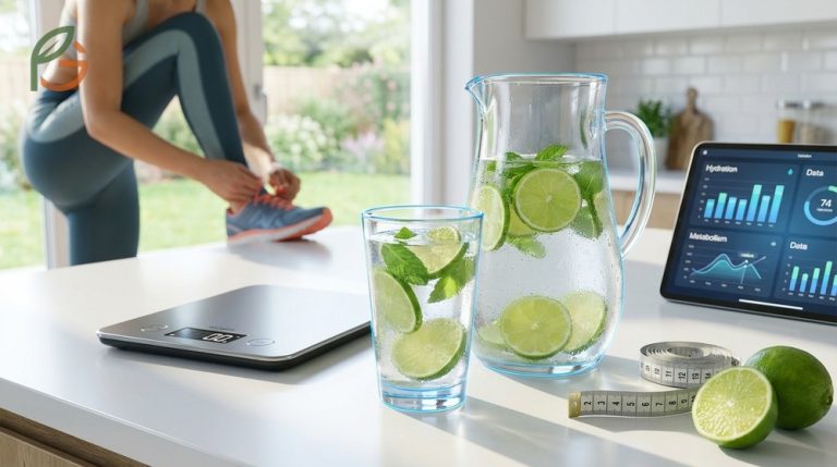 Lime water for weight loss supports management through hydration and metabolism to reduce body weight by 1.28kg.