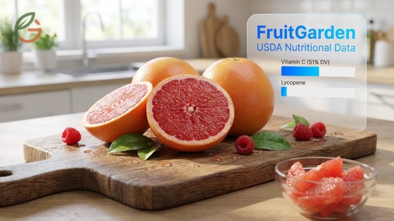 Ruby Red grapefruit featuring deep red flesh packed with lycopene and a balanced flavor profile suitable for fresh eating.