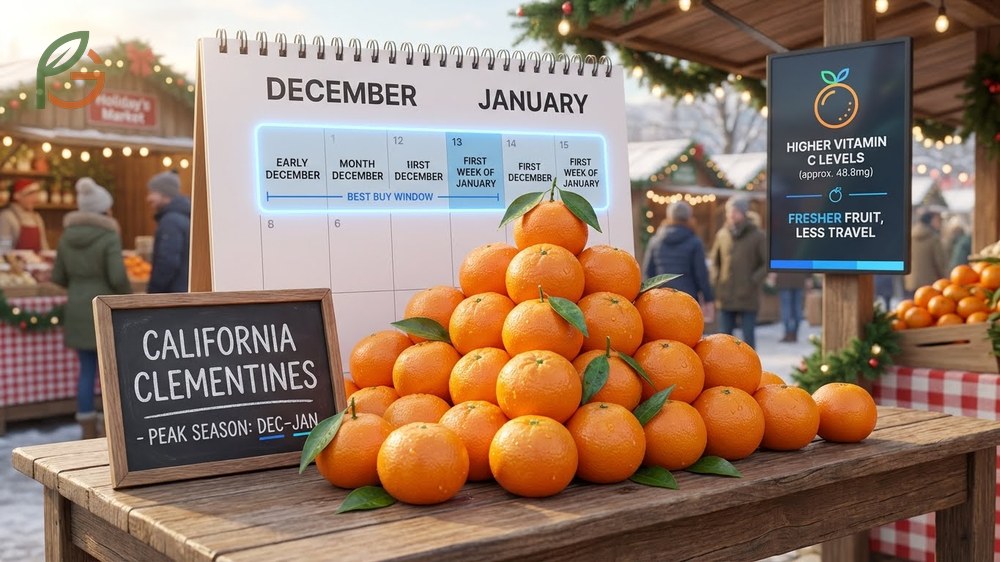 The best time to buy clementines is during December when California supply meets high holiday demand.