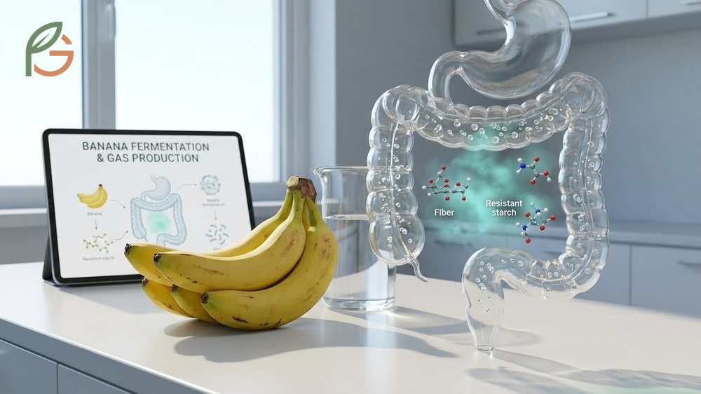 Do bananas cause gas due to fermentation of 27 grams of carbohydrates and resistant starch in the gut.
