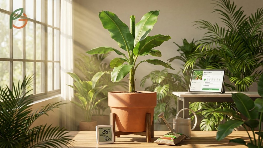 Growing bananas in containers requires consistent light exposure and specific watering schedules.